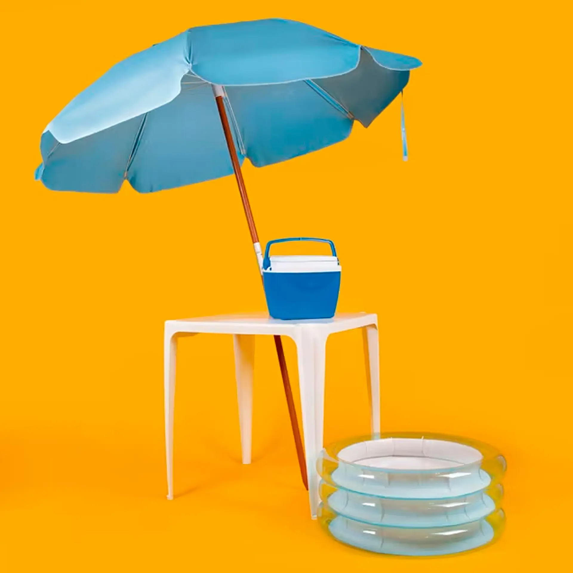Mesa Quadrada de Plástico Mor Suporta até 30kg - Branco