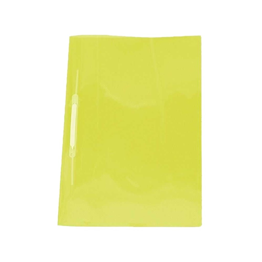 Pasta Grampo Trilho Plástico Polibras Amarelo Soft - Pacote com 10 Unidades - 160606