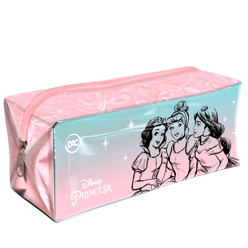 Estojo Escolar DAC Princesas em PVC Cristal Grande