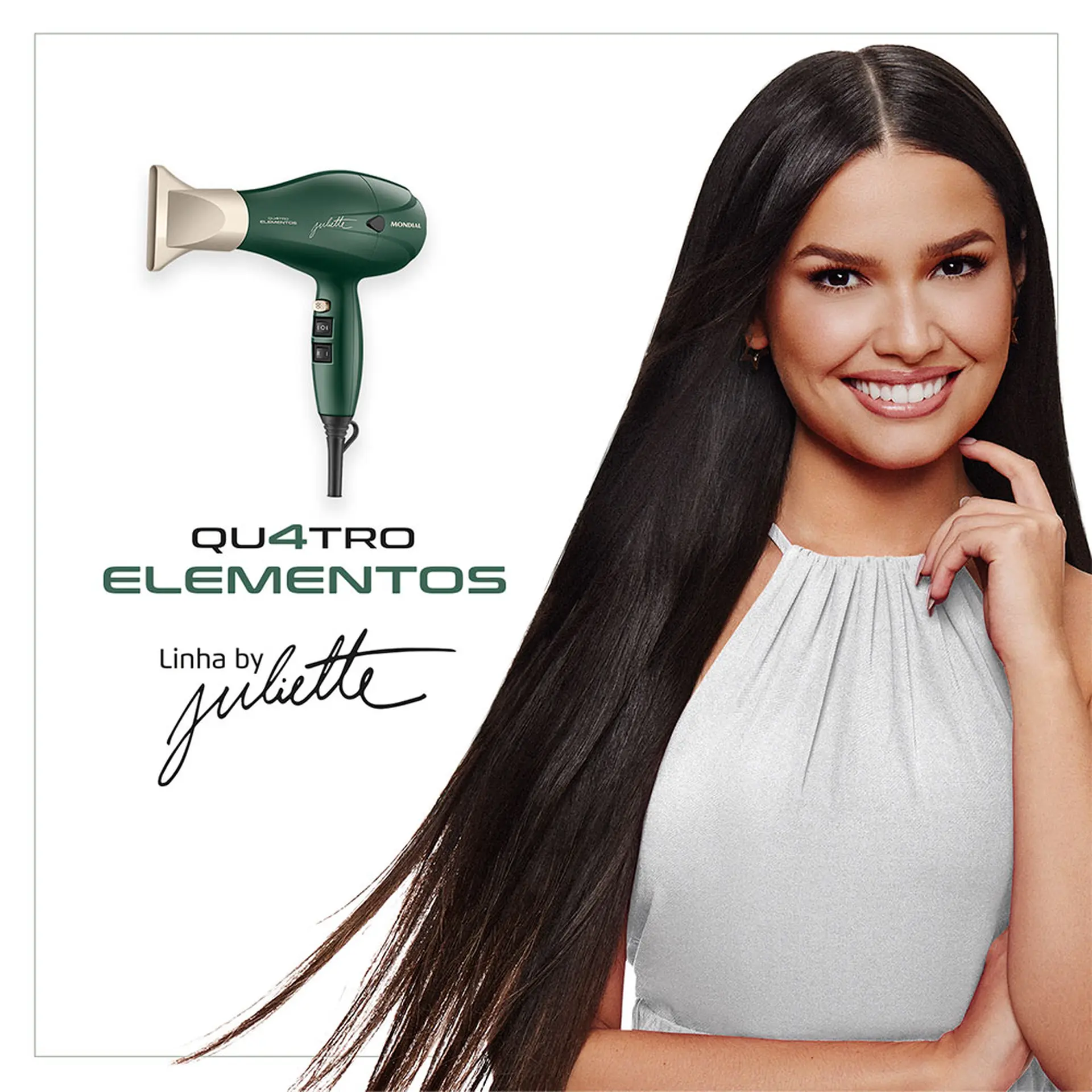 Secador de Cabelo Mondial Quatro Elementos By Juliette 2000W SCP-JU-02 - Verde - 220 Volts
