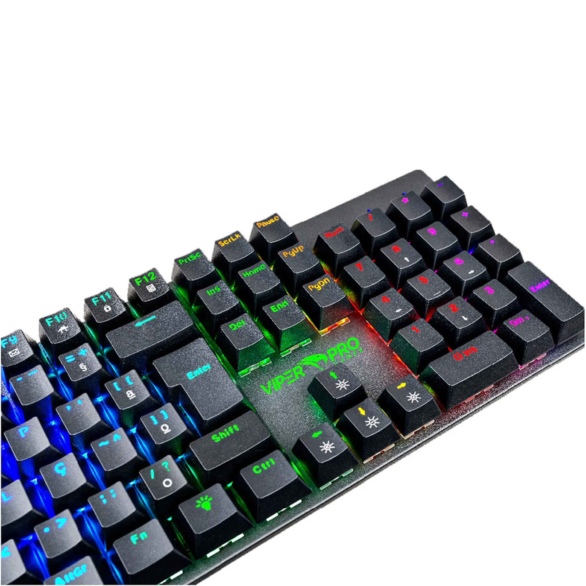 Teclado Gamer Viper Pro Mamba Mecânico Red Switch Com RGB ABNT2 - Preto/Vermelho - Bivolt