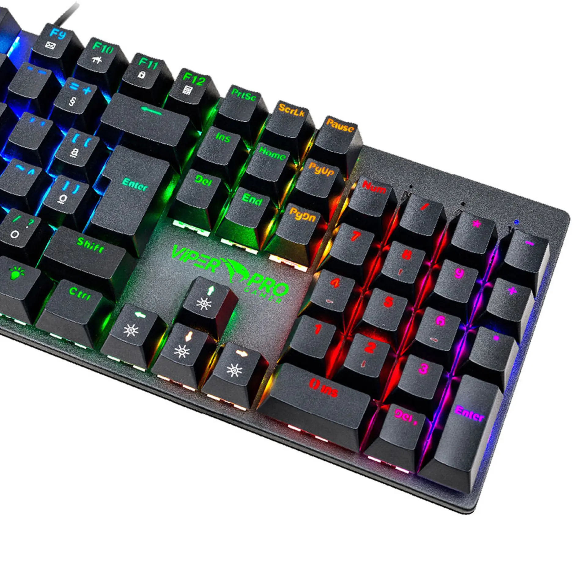 Teclado Gamer Viper Pro Mamba Mecânico Red Switch Com RGB ABNT2 - Preto/Vermelho - Bivolt