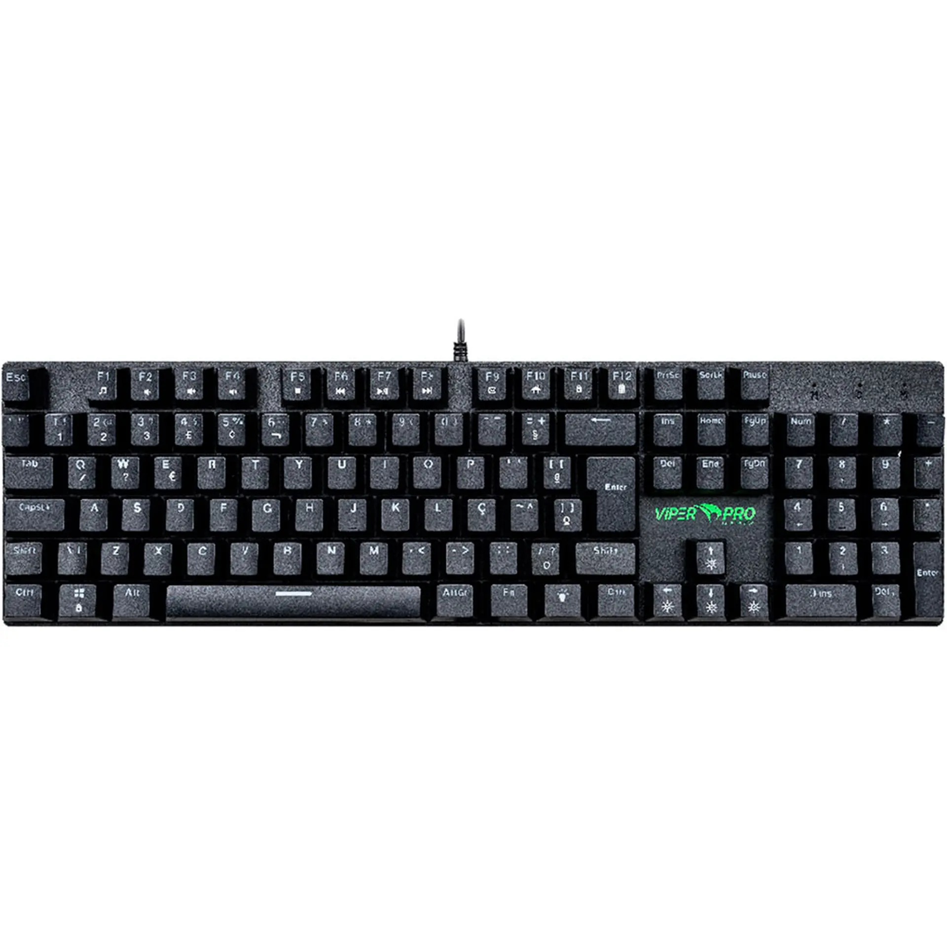 Teclado Gamer Viper Pro Mamba Mecânico Red Switch Com RGB ABNT2 - Preto/Vermelho - Bivolt