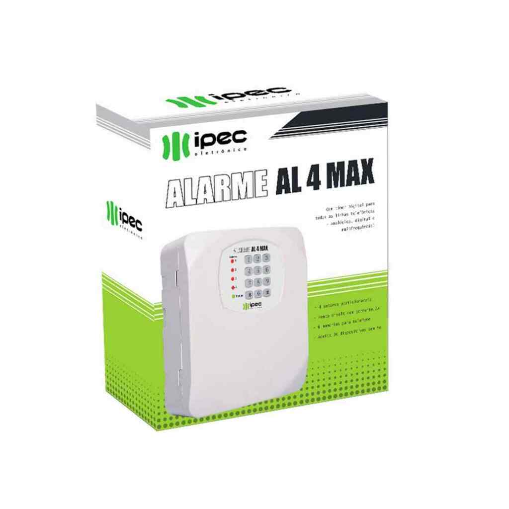 Central de Alarme Ipec 4 Setores 433MHz AL4 MAX - A2254