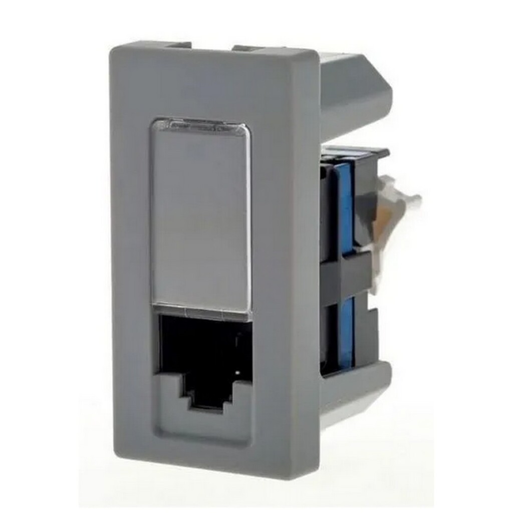 Tomada para RJ45 Cat.6 Lcs² Módulo Embutir Pial Plus+ I Legrand Cinza - 615047CZ - Autodecapáveis