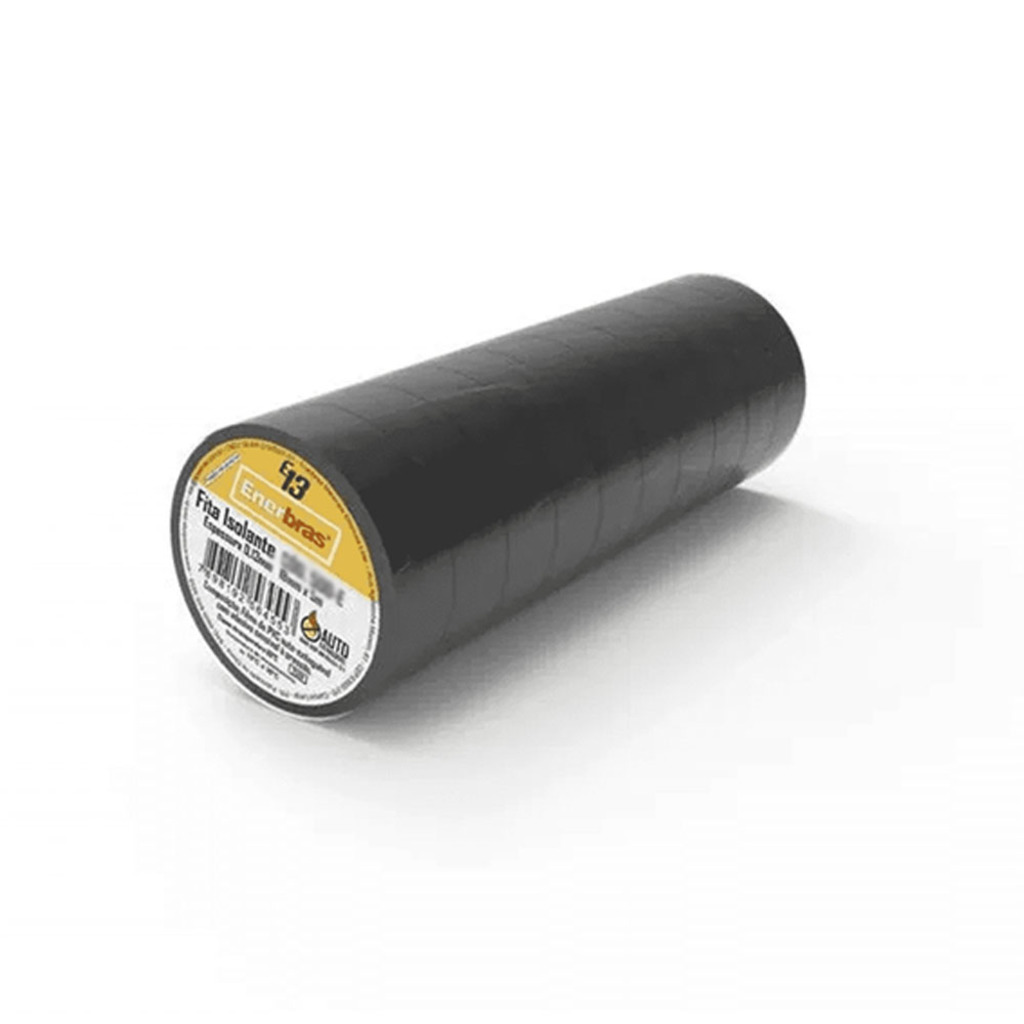 Fita Isolante Autoextinguível Enerbras 10 Metros Preto - Pacote com 10 Unidades - 1000-EN