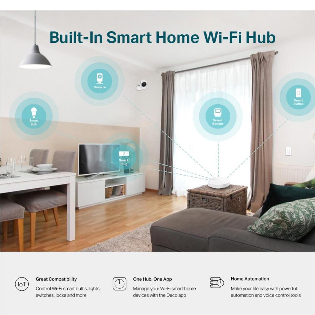 Roteador Wireless Tp-Link AC1300 Gigabit Dual Band Mesh com 4 Antenas Internas - DECO M5 - Vendido 1 Pack