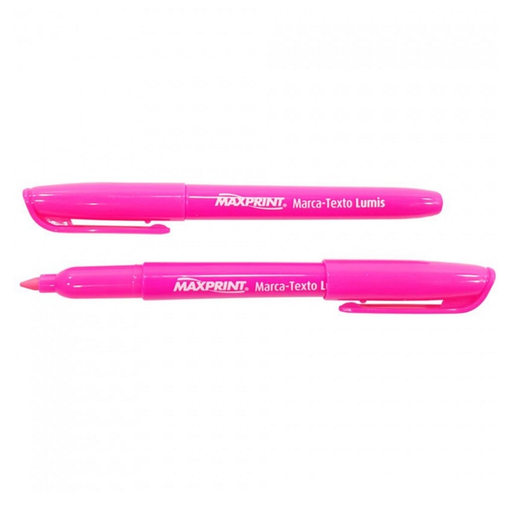 Caneta Marca Texto Rosa Caixa com 12 Unidades - Maxprint - 70000134