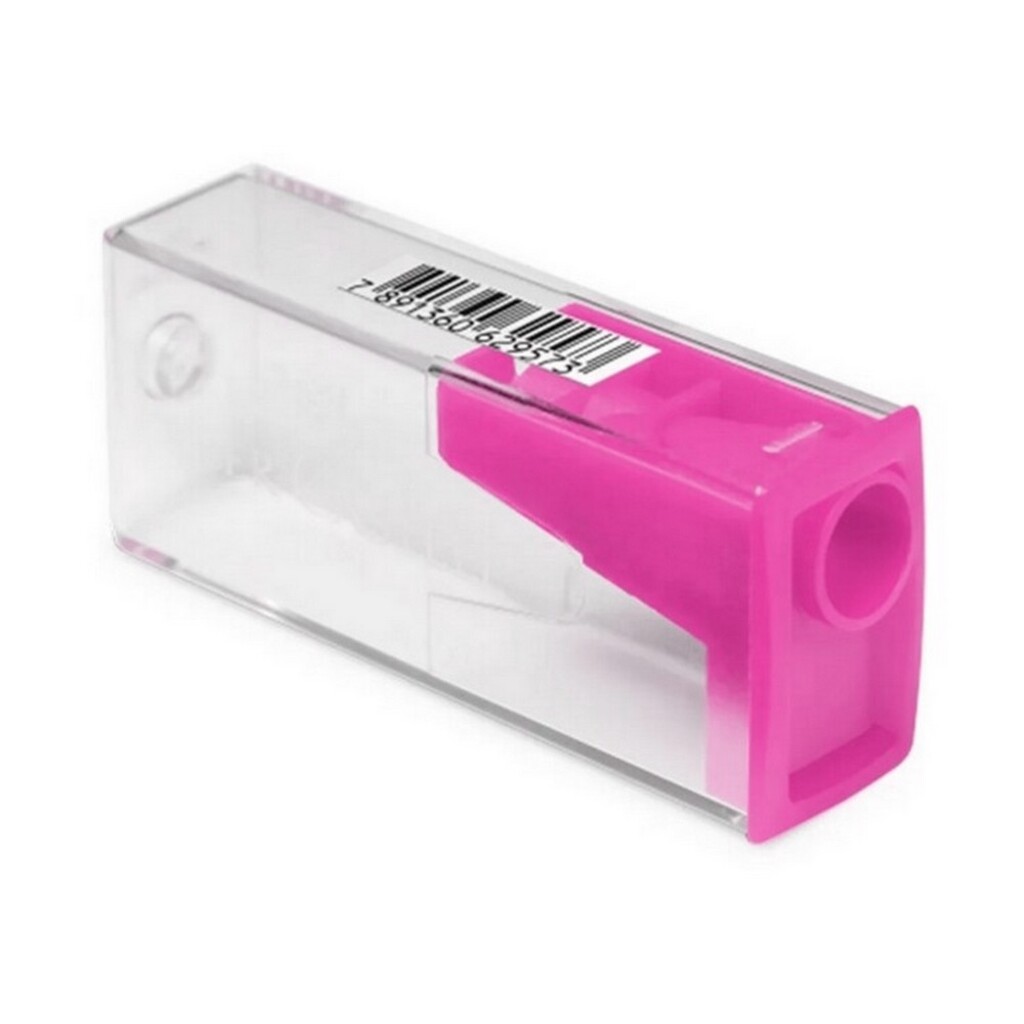 Apontador com Depósito Retangular Unitário Rosa - Faber-Castell - SM/060124ZF