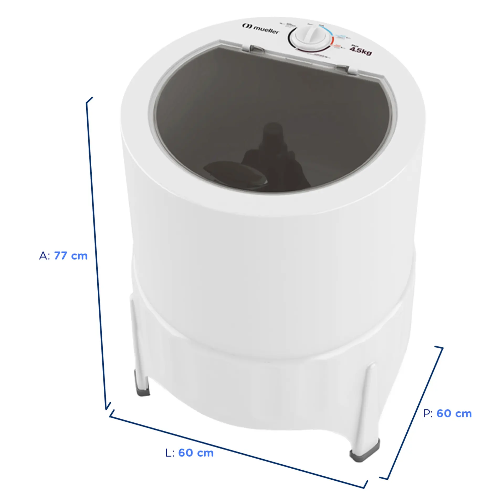 Tanquinho Mueller Plus 4,5kg Semiautomático Lavagem Rápida - Branco - 110 Volts