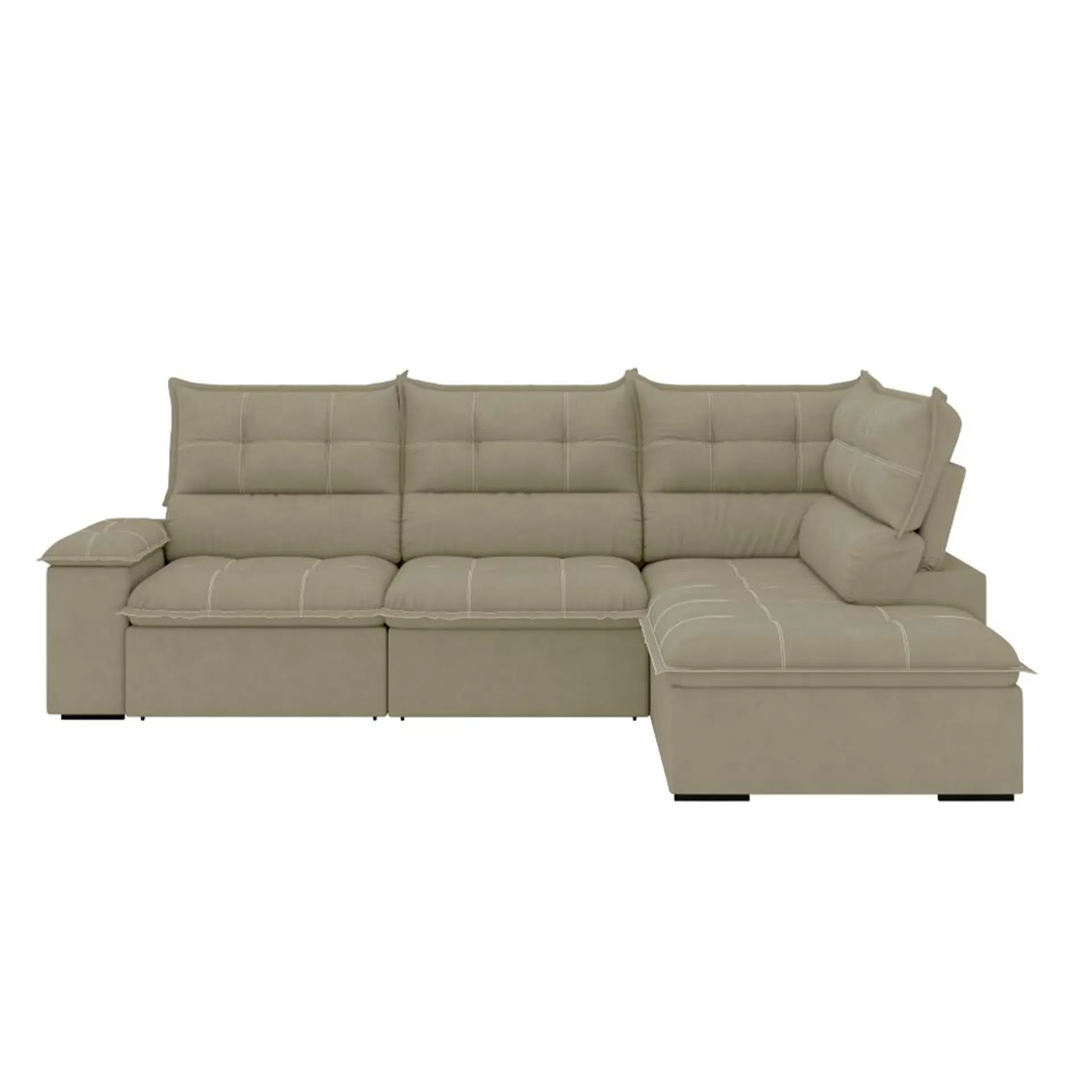 Sofá de Canto Retrátil Fofão Premium Besthouse - Soft Cappucino