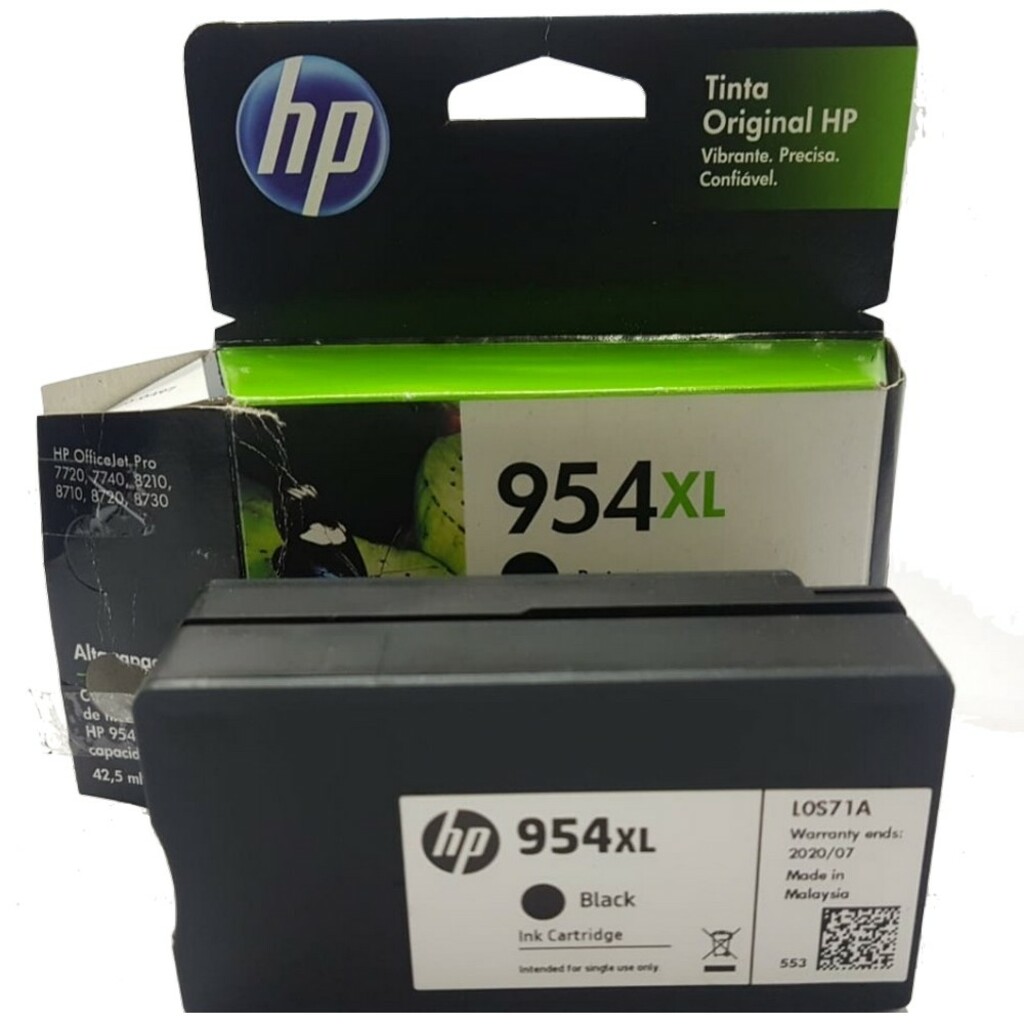 Cartucho de Tinta HP 954XL Amarelo Original - L0S68AB - 1.600 páginas para 7740, 7720, 8710, 8720, 8730, 8210