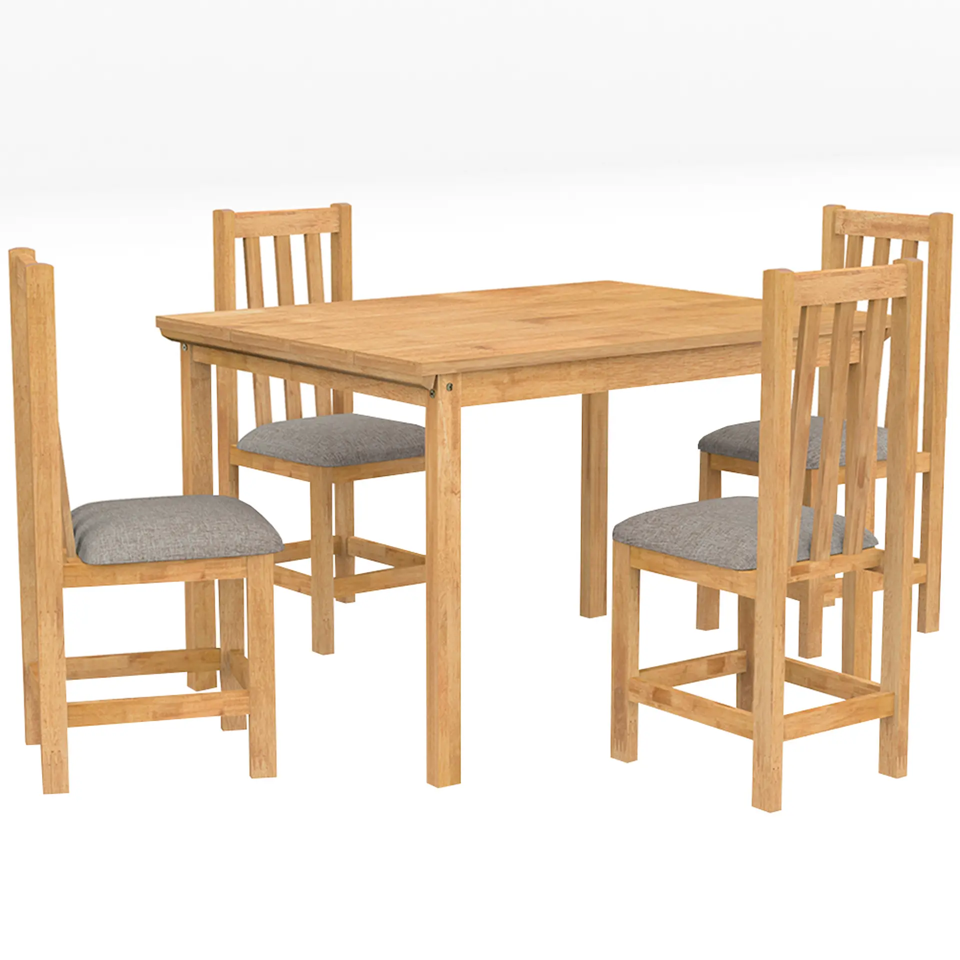 Conjunto de Mesa 4 Cadeiras 100% Madeira Maciça Itália Meneghetti - Mel/Cacau