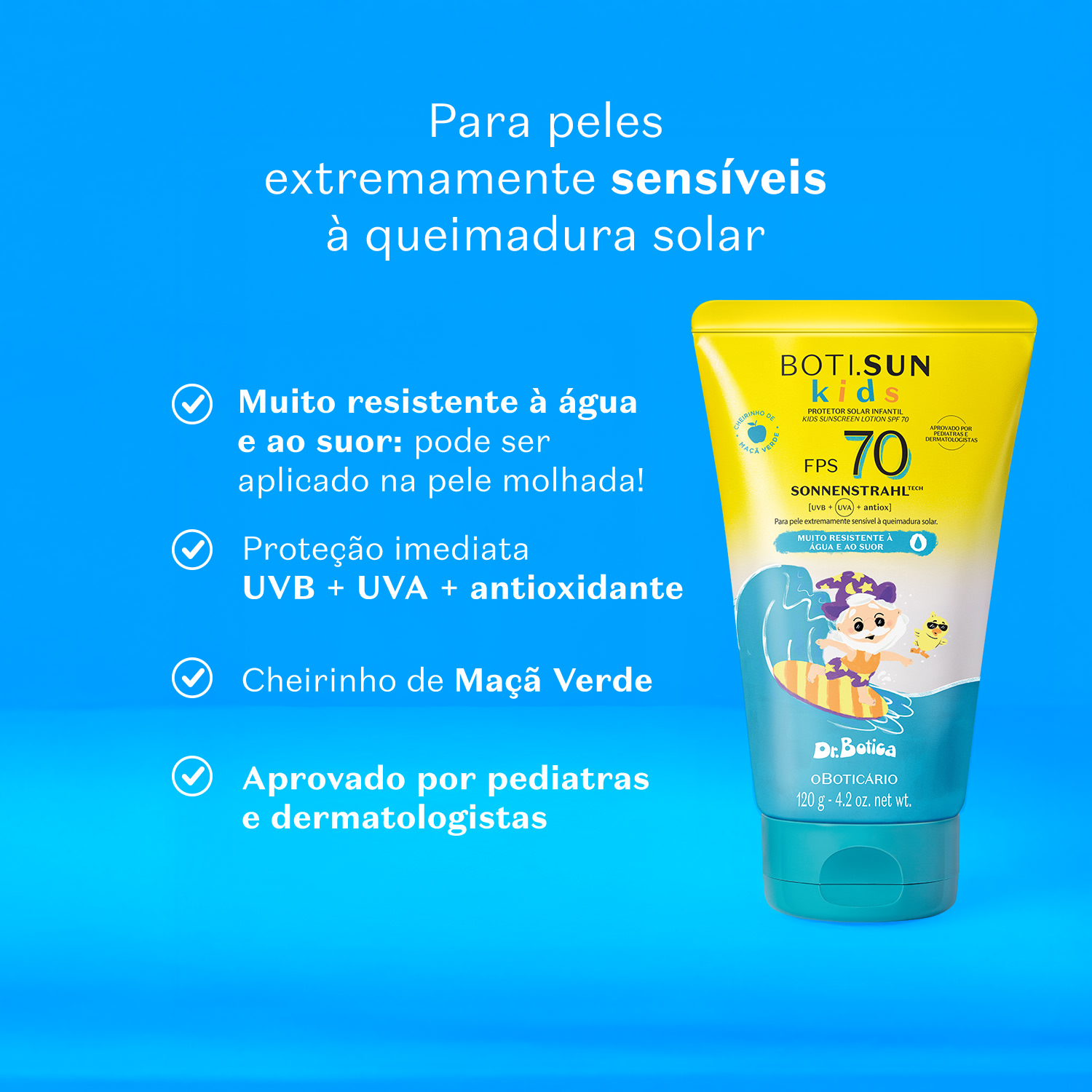 Protetor Solar Infantil FPS70 Boti Sun Kids 120g