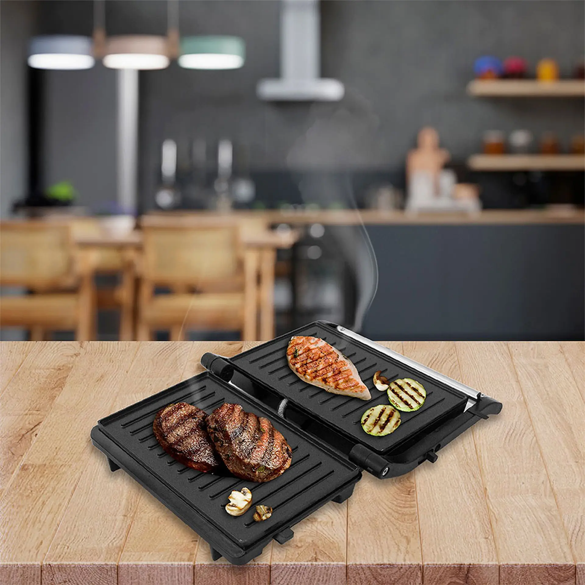 Grill Sanduicheira Elétrico A5 Prime Austin Duplo Aquecimento 750W A5819PR - Preto - 110 Volts