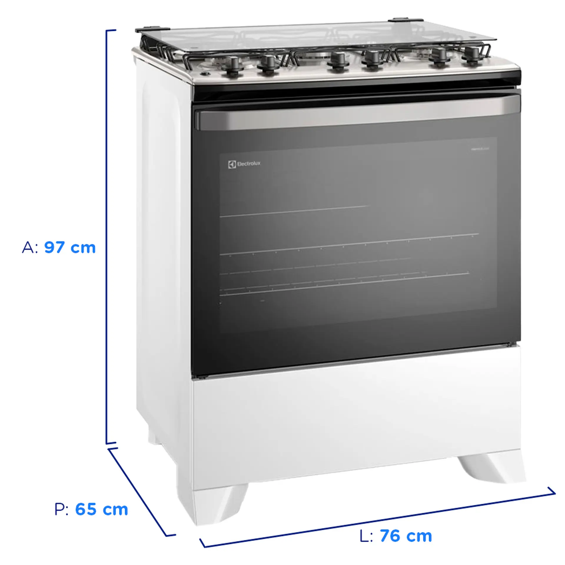 Fogão Electrolux Efficient 5 Bocas Automático Mesa de Inox Tripla Chama - Branco - Bivolt