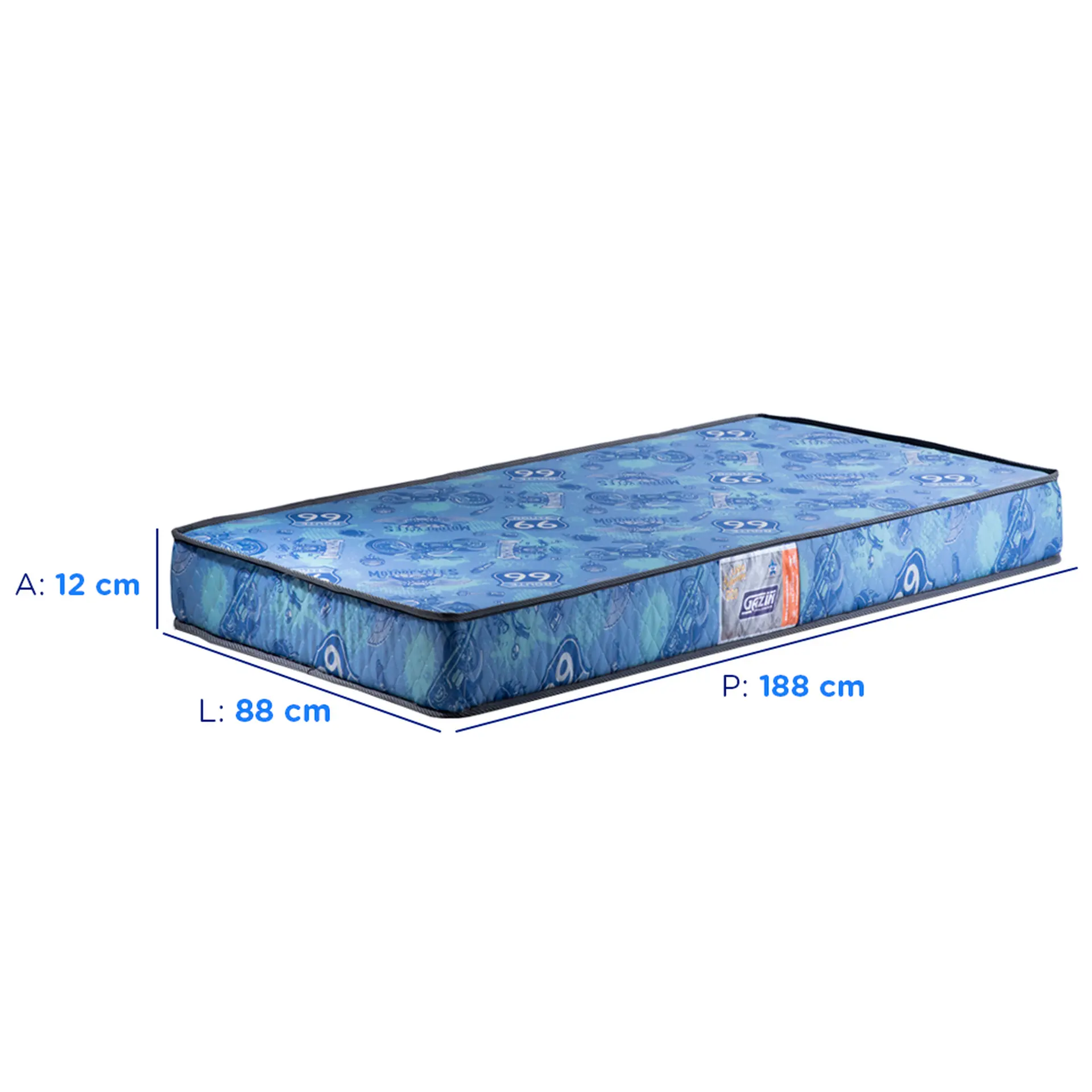 Colchão Solteiro Espuma D20 Gazin Supreme 88x188cm - Azul