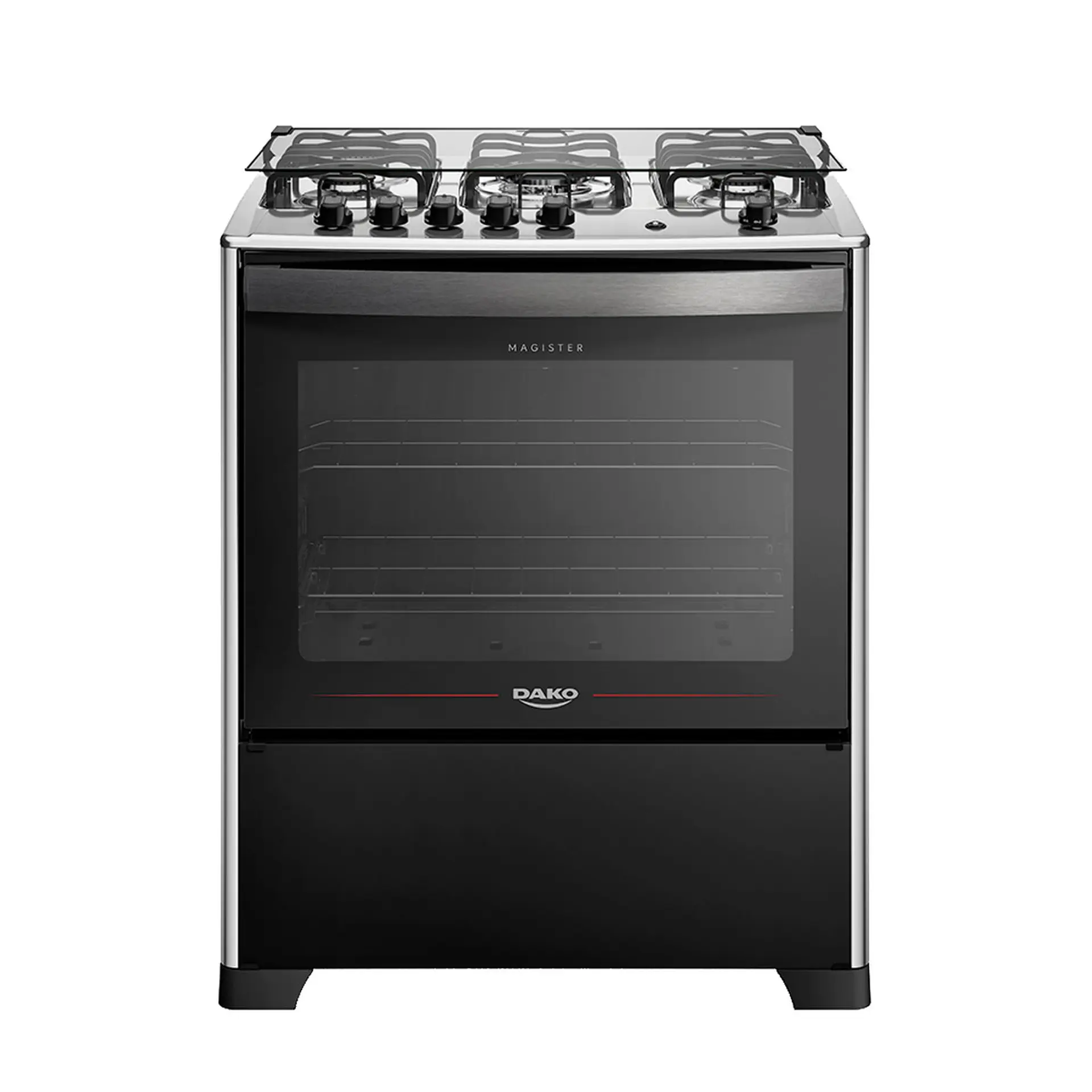 Fogão Dako Magister 5 Bocas Automático Mesa de Inox Tripla Chama Forno 100L - Preto - Bivolt