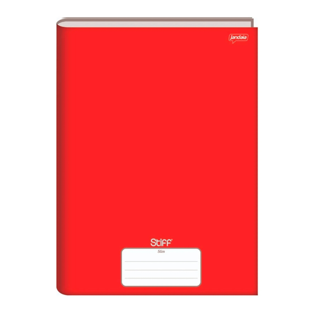 Caderno Brochurão Capa Dura Costurado 96 Fls 200x275 Stiff Vermelho - Unitário - Jandaia - 63-55