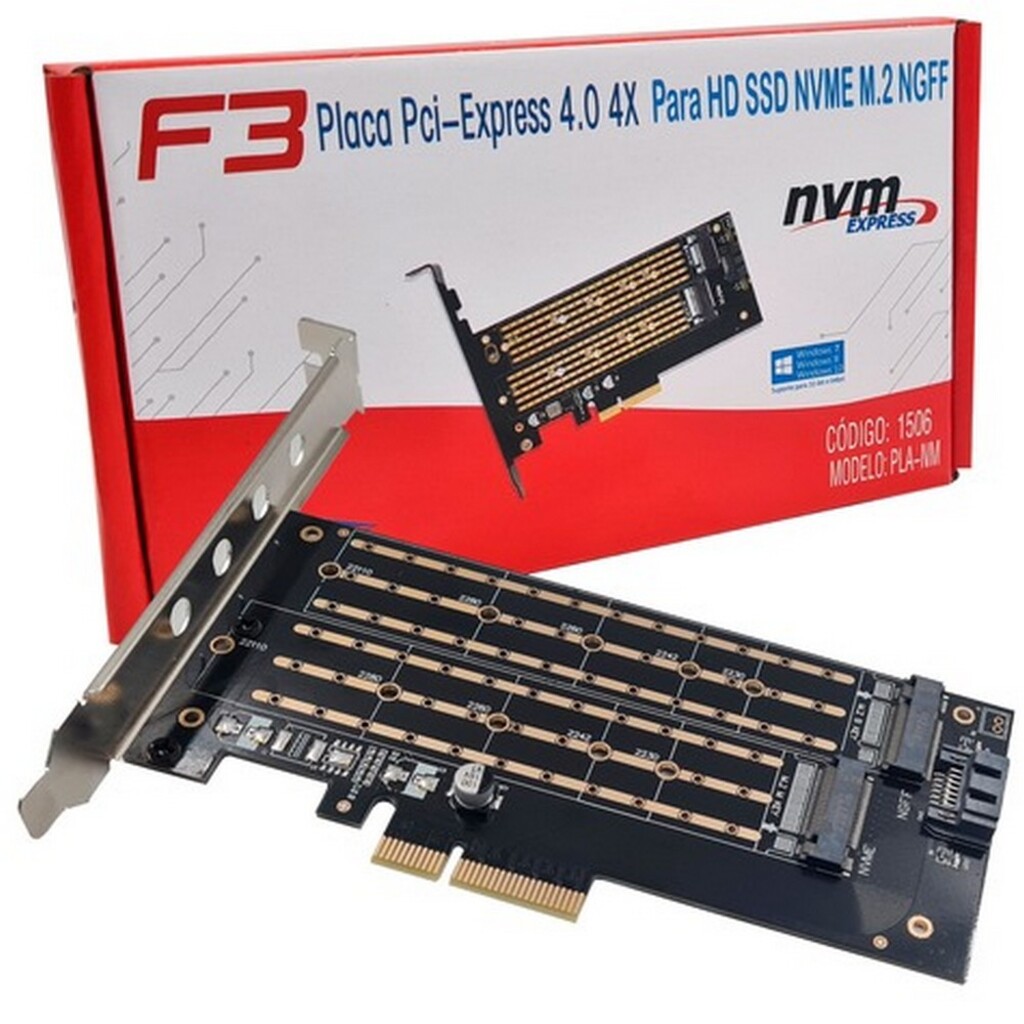 Placa PCI-E 4.0 x SSD NVME M.2 F3 - 1506