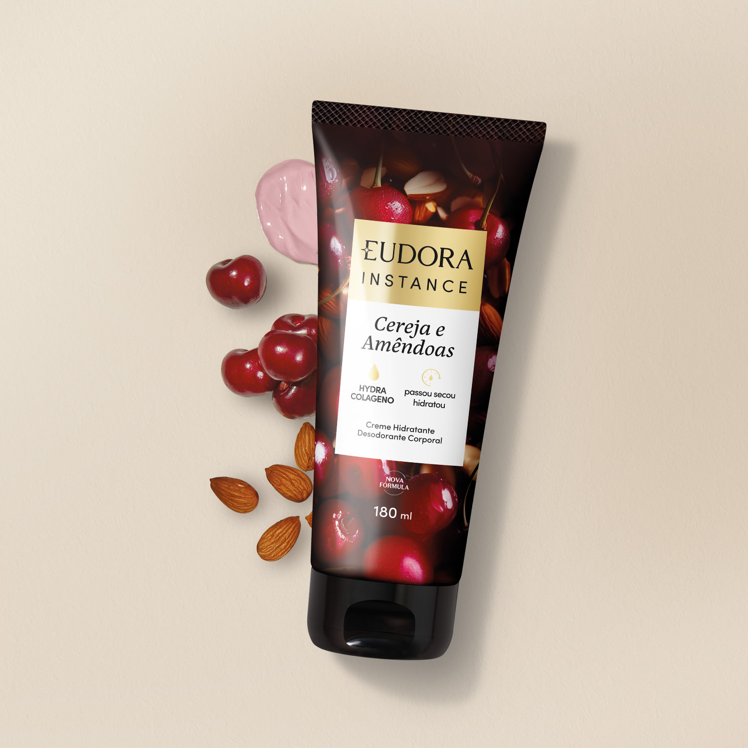 Creme Hidratante Desodorante Corporal Instance Cereja e Amêndoas 180ml