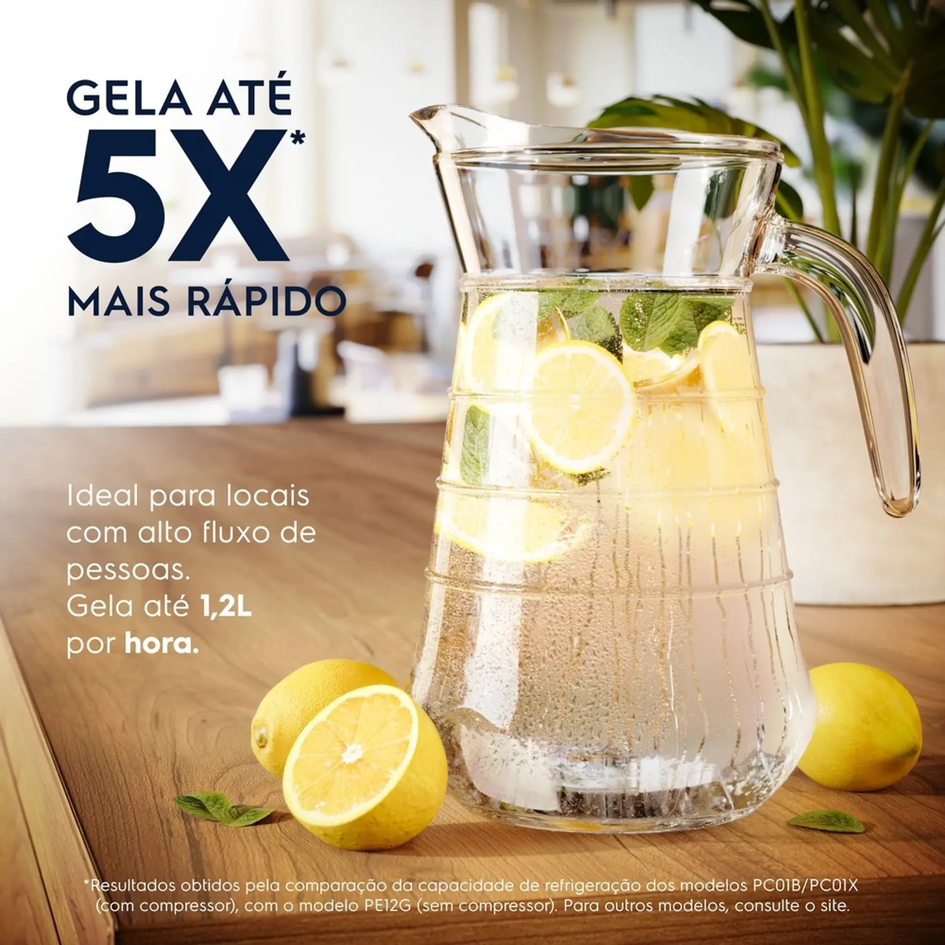 Purificador de Água Fria e Natural Electrolux Experience 1.7L Compressor PC01X - Cinza - 110 Volts