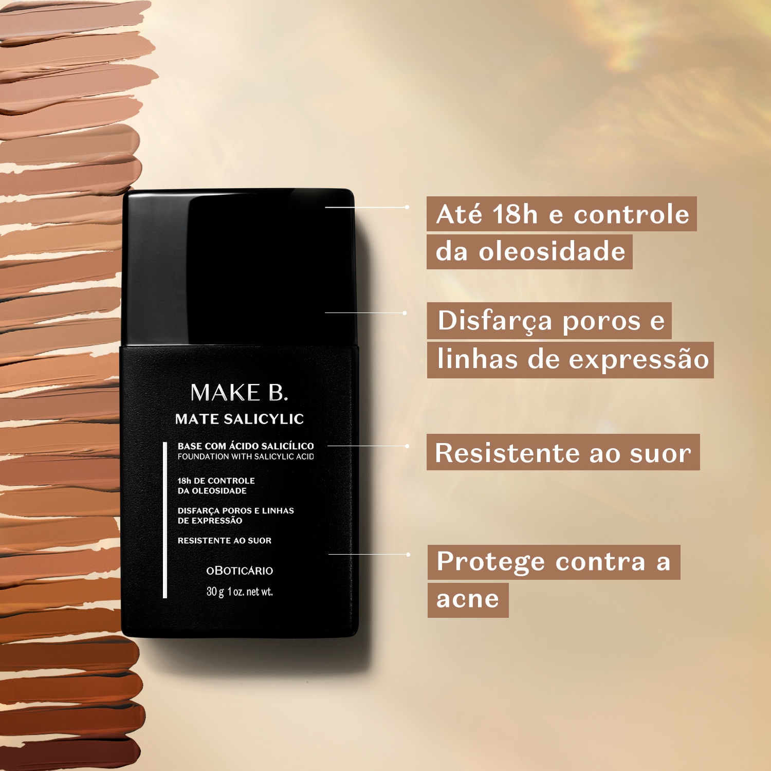 Base Líquida Cor 140 Make B. Mate Salicylic 30g
