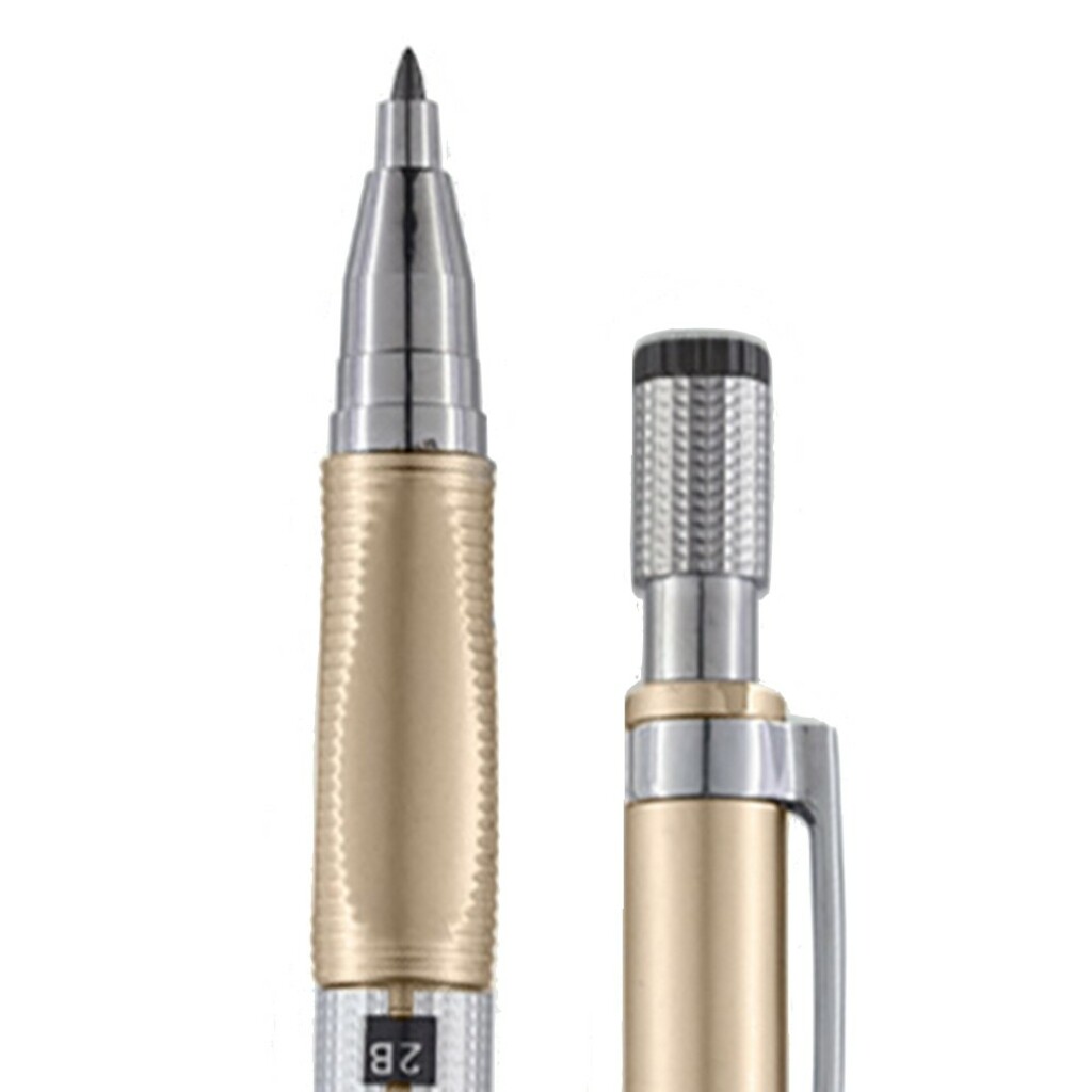 Lapiseira Técnica 2.0mm Metálica Dourado Brw - com Grafite - LP2003