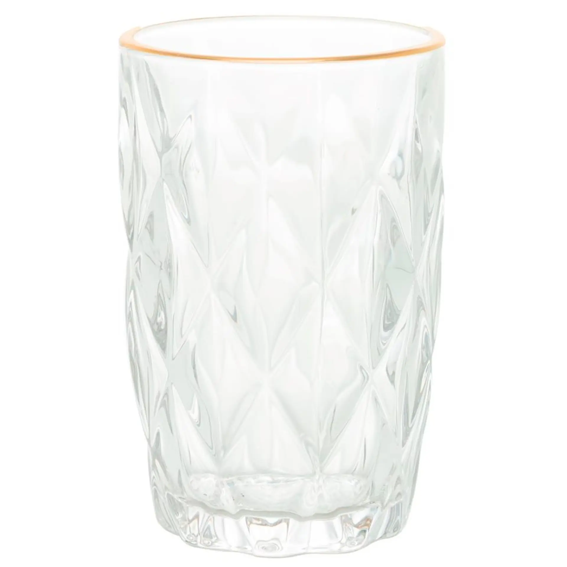 Conjunto de Copos de Vidro com Fio Dourado 350mL 6 Peças Diamond Lyor