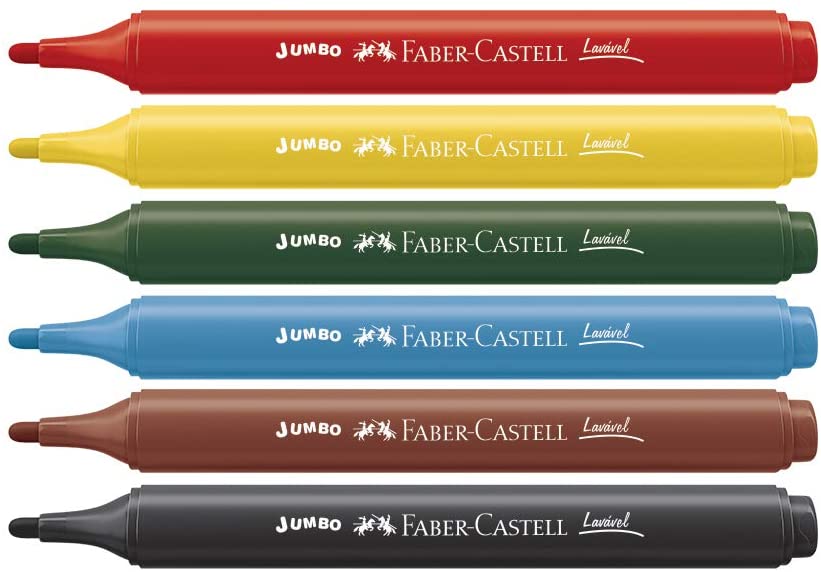 Caneta Hidrográfica Faber-Castell 6 Cores Jumbo