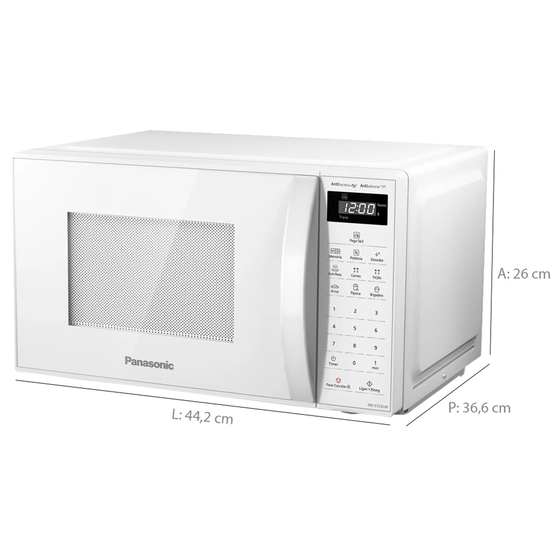 Micro-ondas de Bancada Panasonic 21L 700W com Desodorizador NN-ST25L - Branco - 220 Volts