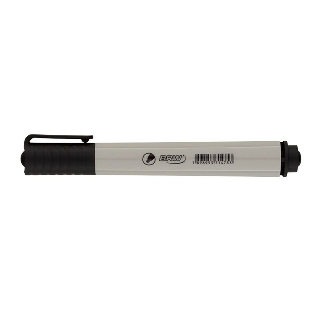Caneta Quadro Branco Recarregável 1,50mm Caixa com 12 Unidades Preto - BRW - CA6002