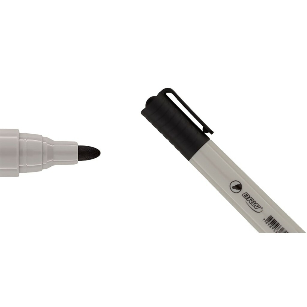 Caneta Quadro Branco Recarregável 1,50mm Caixa com 12 Unidades Preto - BRW - CA6002