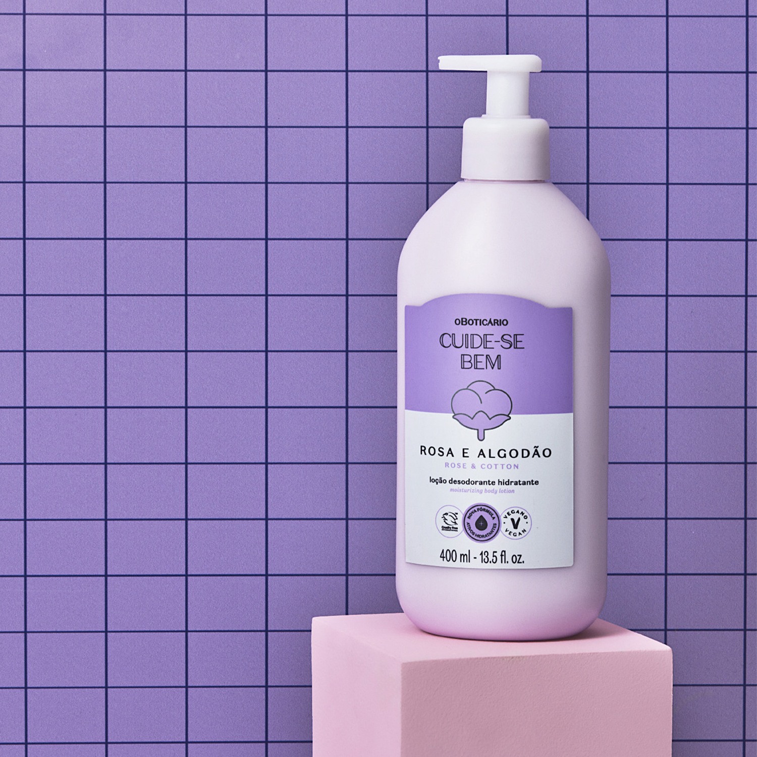 Loção Hidratante Desodorante Corporal Cuide-se Bem Rosa e Algodão 400ml