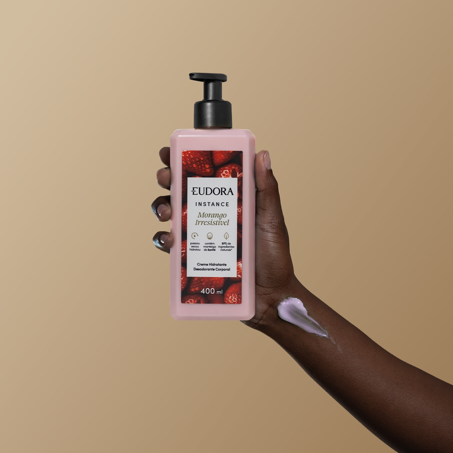 Creme Hidratante Desodorante Corporal Instance Morango Irresistível 400ml