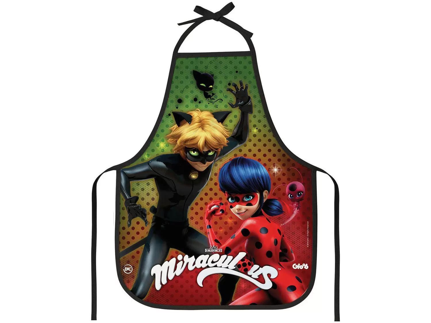 Avental Infantil DAC Miraculous e Catnoir