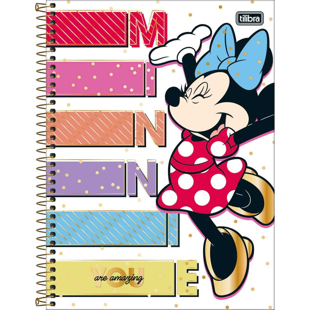 Caderno Universitário Tilibra Minnie Espiral Capa Dura 80 Folhas 1 Matéria Sortido