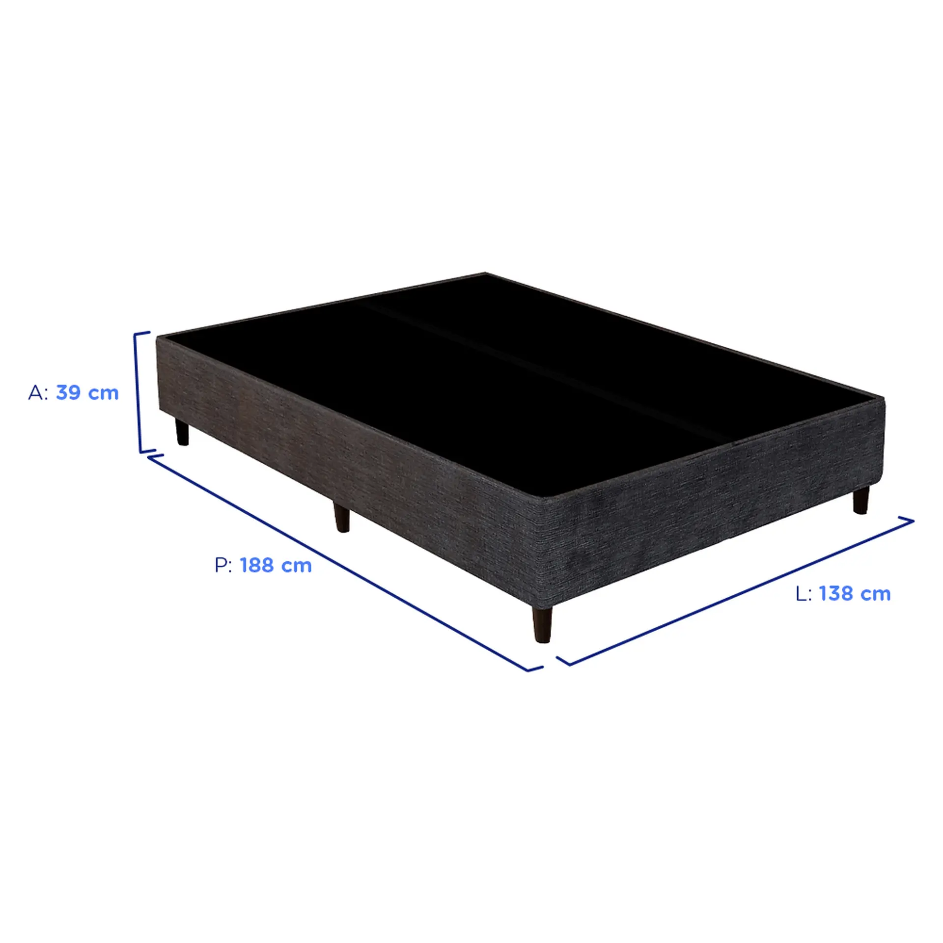 Base Cama Box Gazin Casal Bossa Nova 138x188cm - Grafite