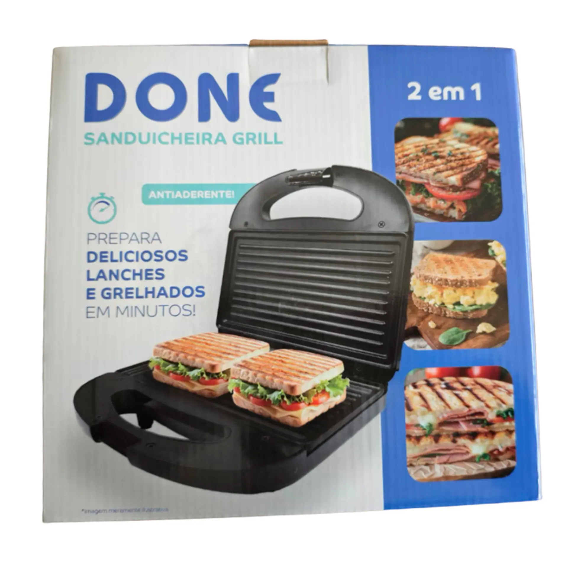 Grill Sanduicheira Done AF-605 Aço Inox 750W - Preto - 220 Volts