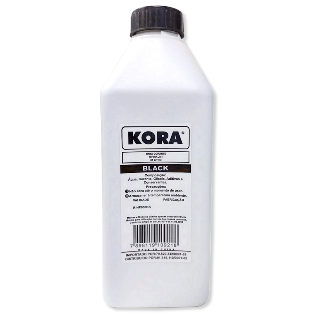 Tinta Recarga de Cartucho HP HTCompany 1 Litro Preto