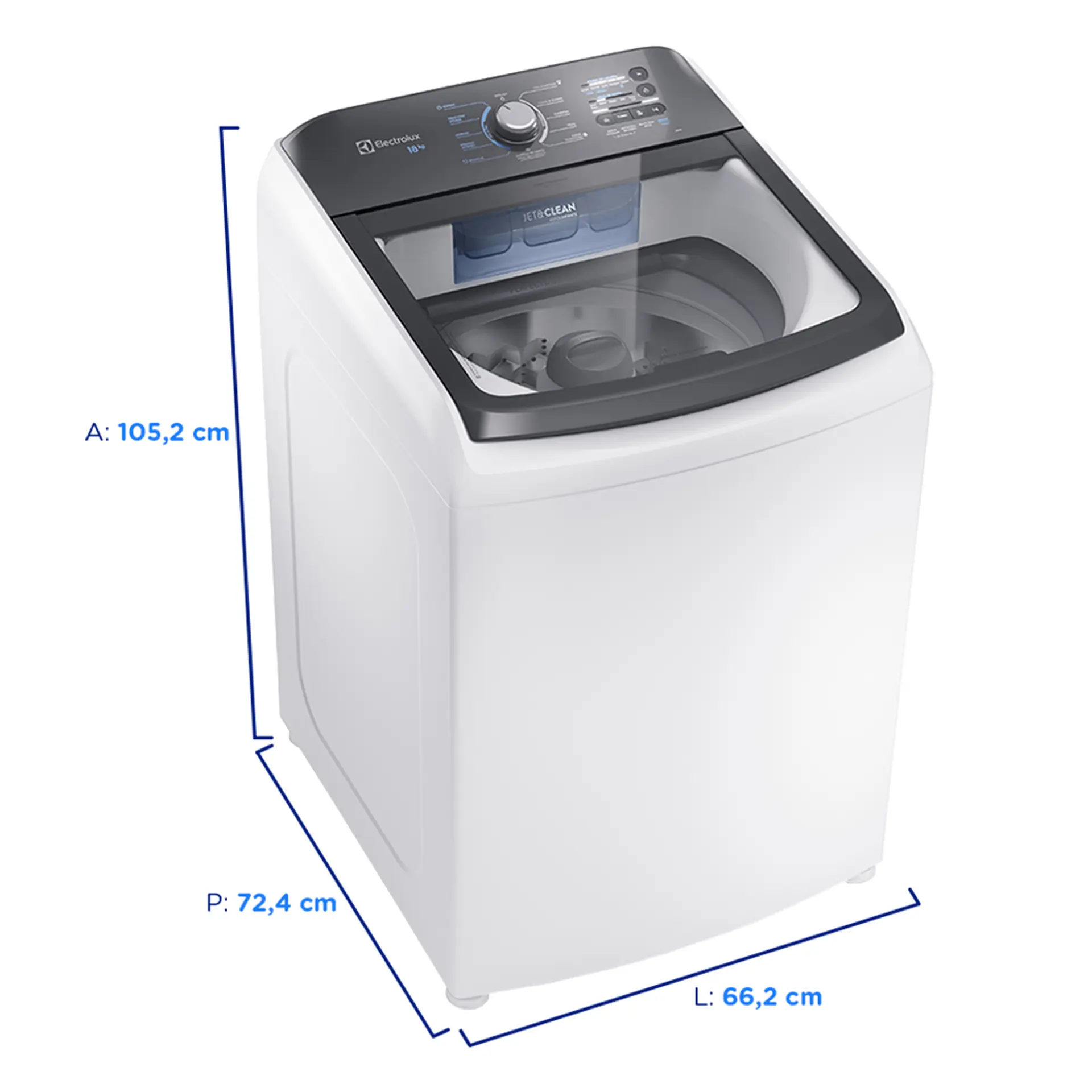 Máquina de Lavar Electrolux 18kg Automática Cesto Inox LEE18 - Branco - 220 Volts