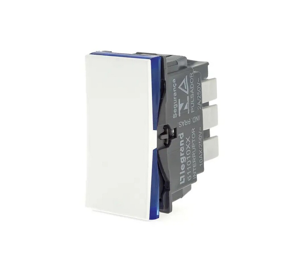 Interruptor 1 Paralelo Módulo 10A Pial Plus+ I Legrand  Branco - 611011BC