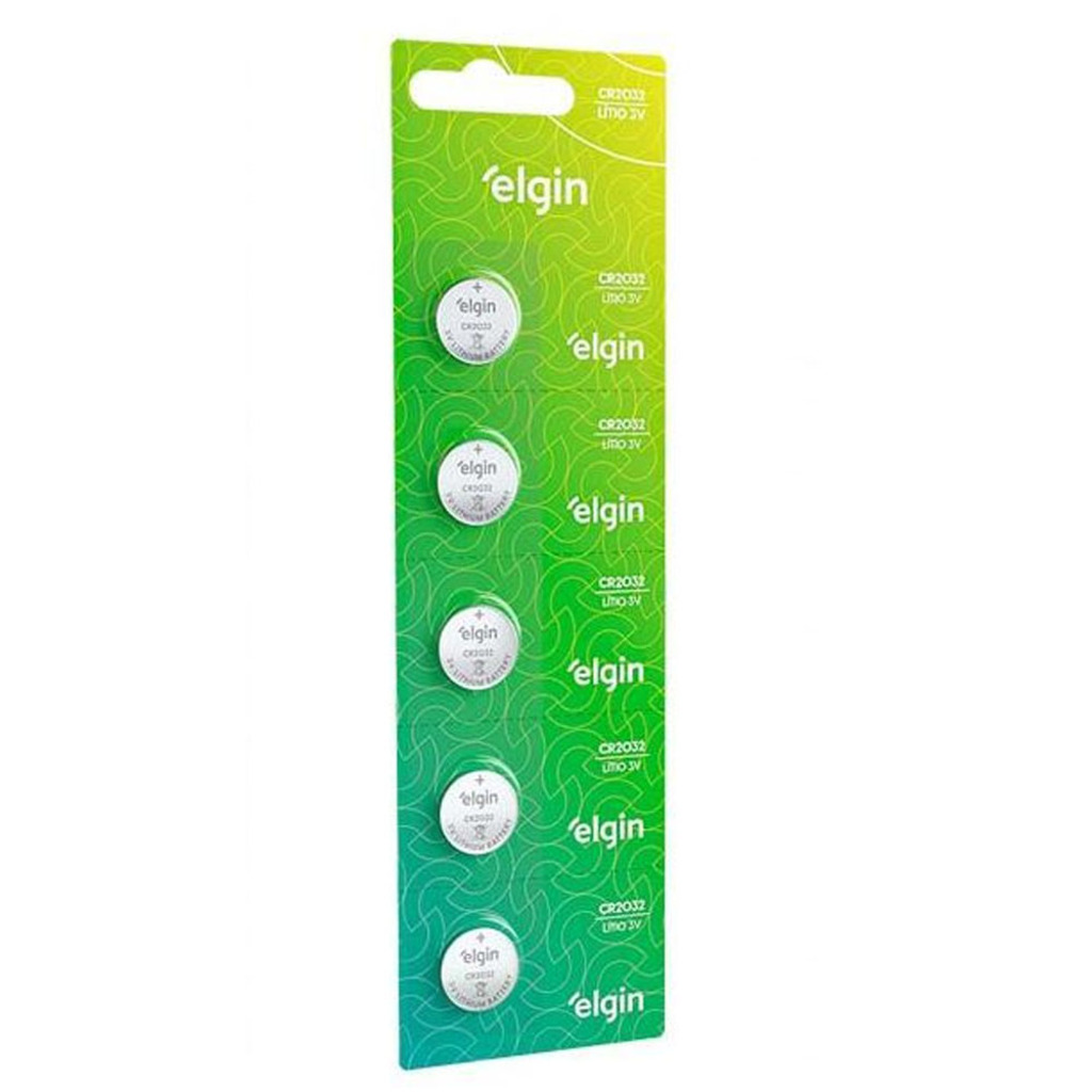 Bateria CR2032 3,0 Volts Elgin - 82193 - Cartela com 5 Baterias