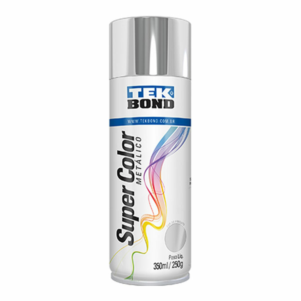 Tinta Spray Super Color Cromado Metálico 350ml/250g - Tekbond - 69957327167