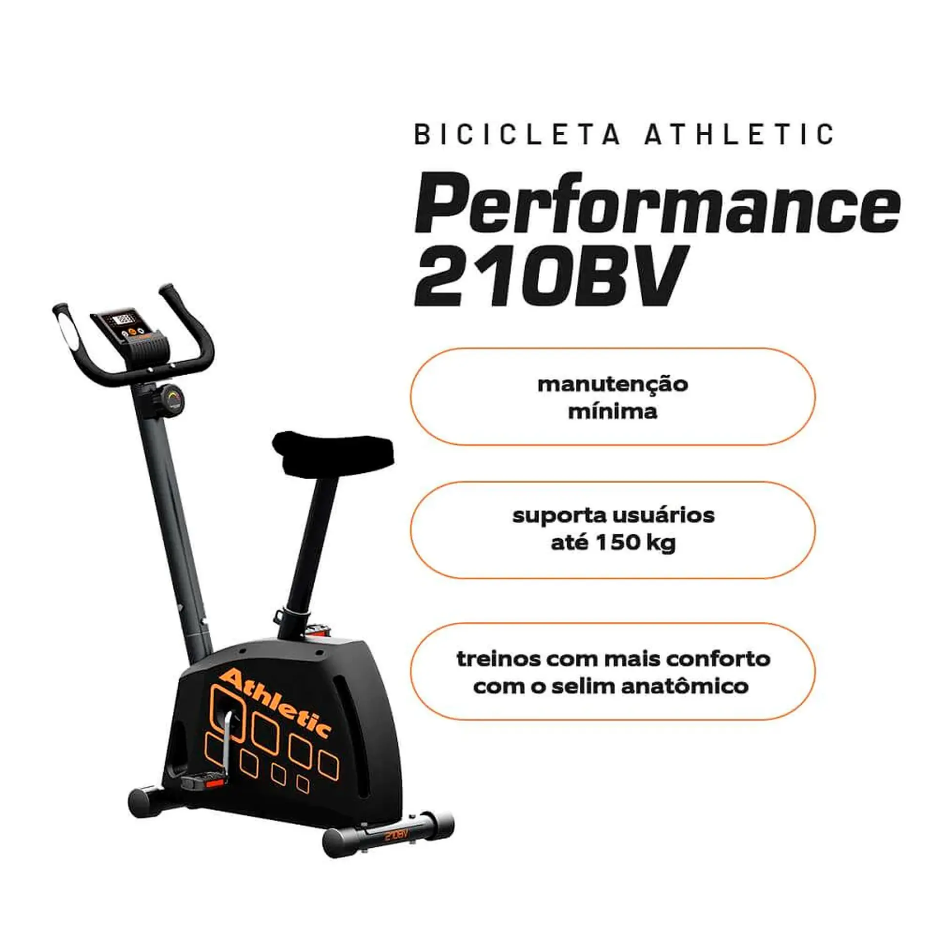 Bicicleta Ergométrica 11 Funções Athletic Performance 210BV - Chumbo