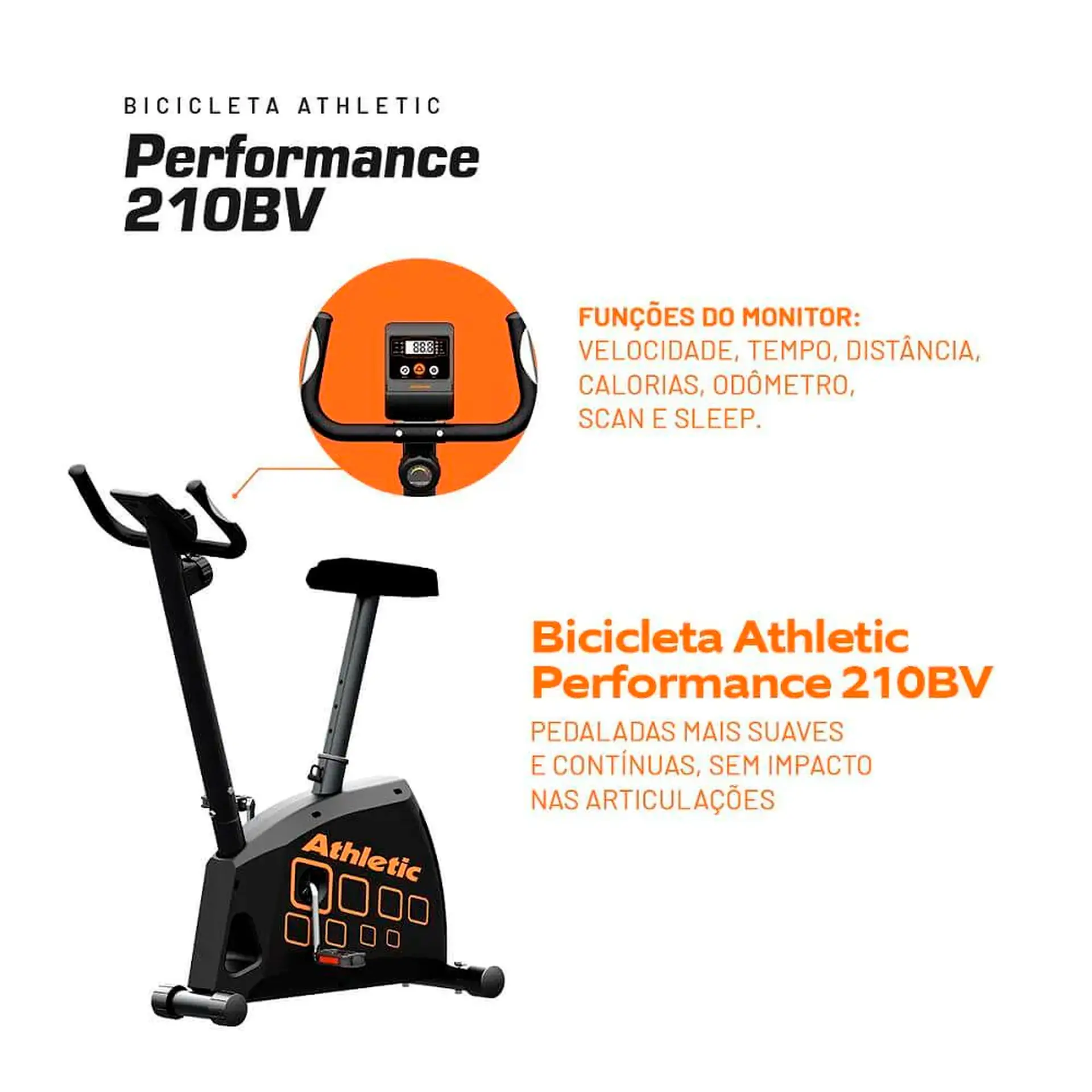 Bicicleta Ergométrica 11 Funções Athletic Performance 210BV - Chumbo