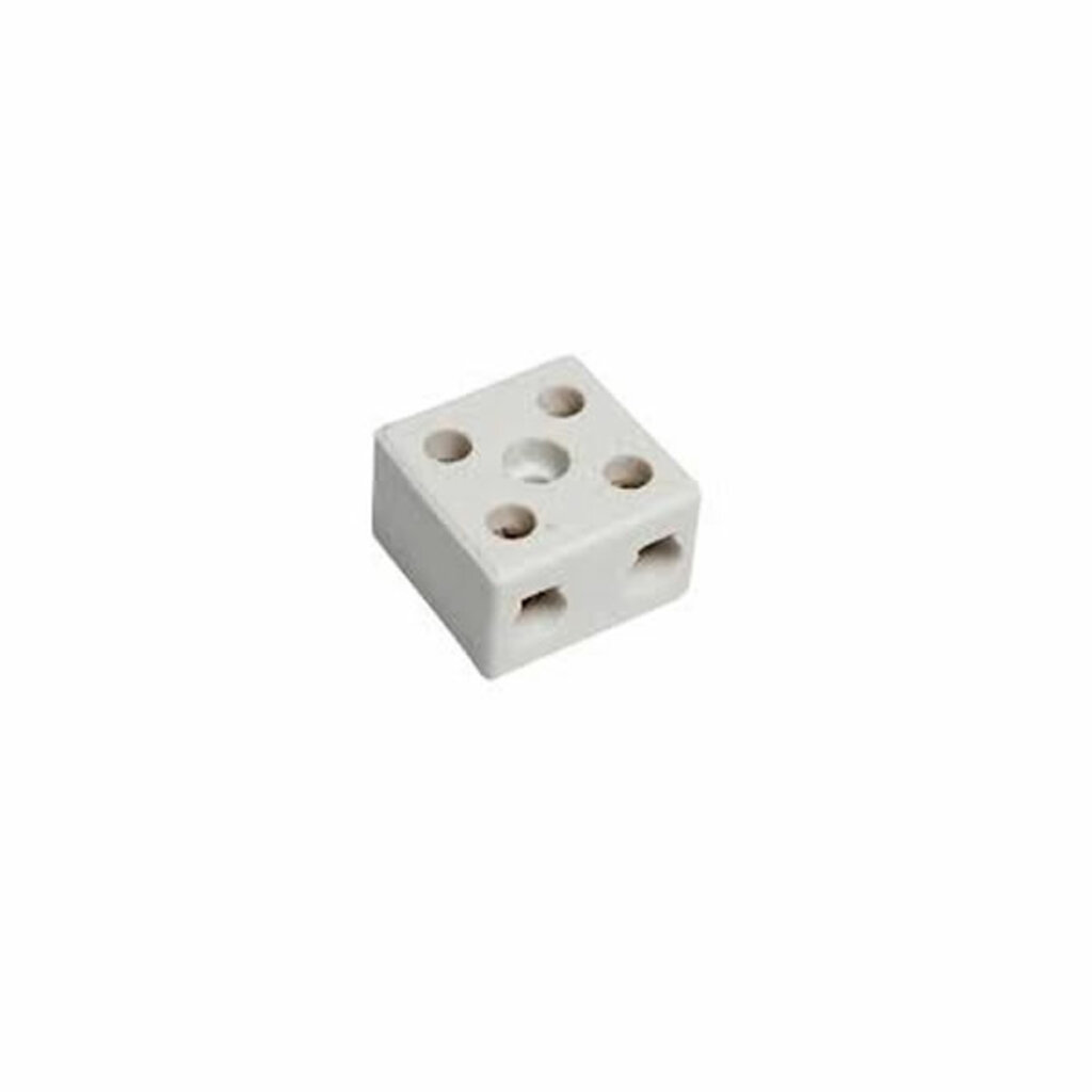Barra com 1 Borne 2 Vias em Porcelana Brasfort 10mm - 8609 - Vendido Unitário