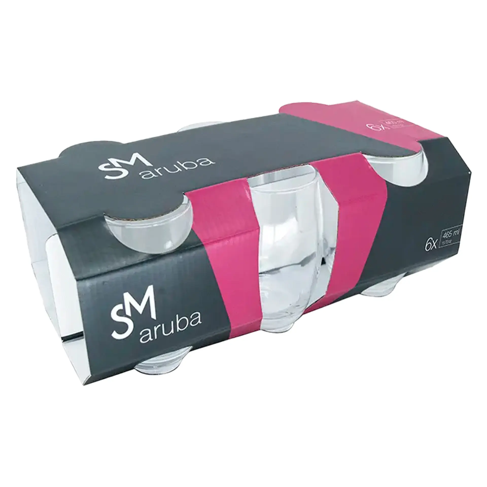 Conjunto de Copos de Vidro Aruba 465ml 6 Peças Nadir