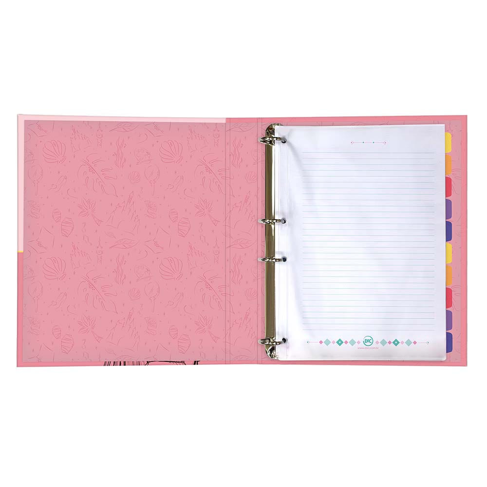 Caderno Fichário DAC Universitário Princesas Colegial 48 Folhas