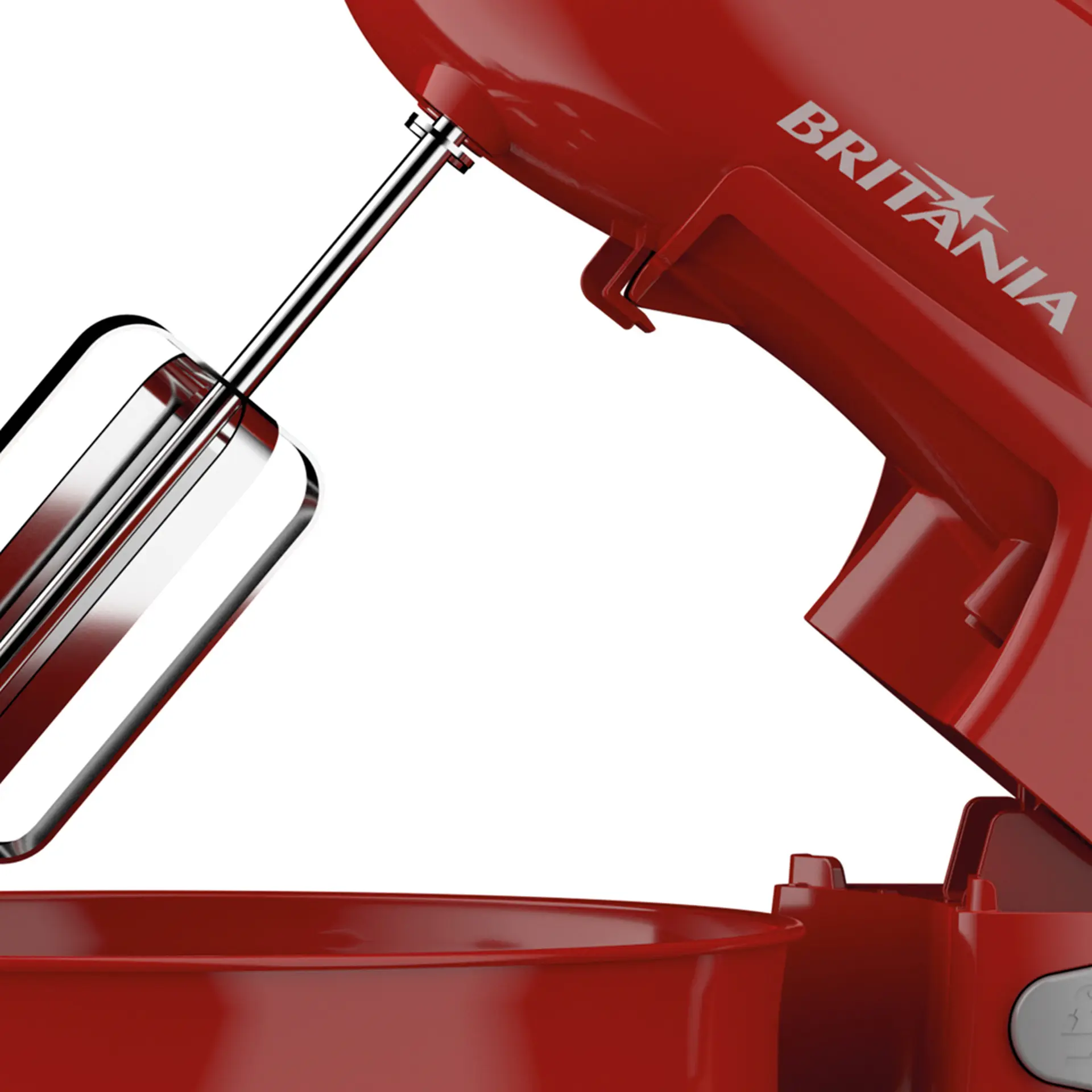 Batedeira Portátil Britânia Pérola Cristal Duo Turbo 500W 2 Tigelas - Vermelho - 110 Volts